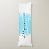 Blauwe waterverf voeg hier naam tekstbericht toe g lichaamskussen (Voorkant Verticaal)