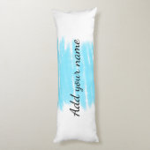 Blauwe waterverf voeg hier naam tekstbericht toe g lichaamskussen (Achterkant (Verticaal))