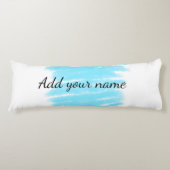 Blauwe waterverf voeg hier naam tekstbericht toe g lichaamskussen (Voorkant)