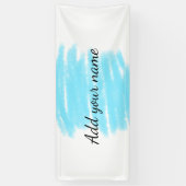 Blauwe waterverf voeg hier naam tekstbericht toe g spandoek (Verticaal)