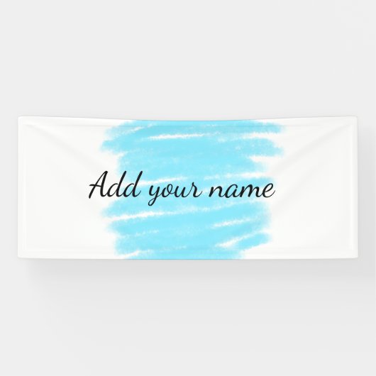 Blauwe waterverf voeg hier naam tekstbericht toe g spandoek (Horizontaal)
