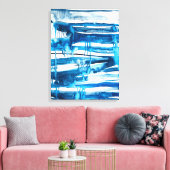 Blauwe waterverf voor abstracte kunst canvas afdruk (Insitu (Woonkamer))