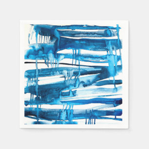 Blauwe waterverf voor abstracte kunst servet