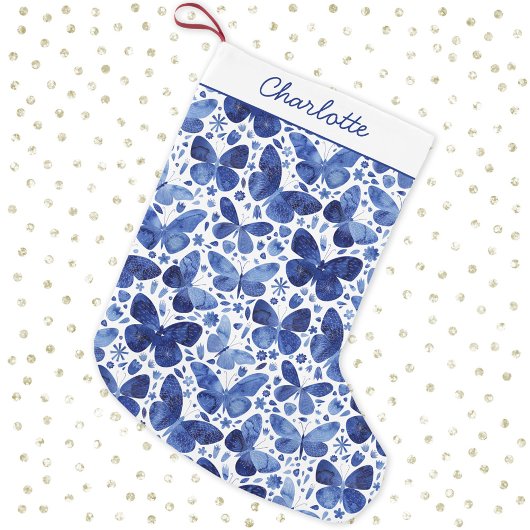 Blauwe Waterverf voor vlinder Kleine Kerstsok
