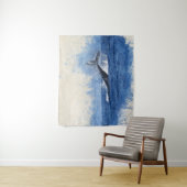 Blauwe Waterverf Wandkleed (In situ)