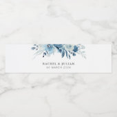 Blauwe waterverf waterfles etiket (Enkel label)