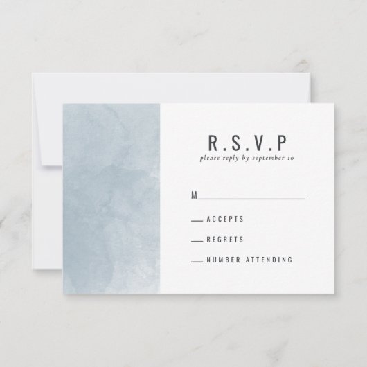 Blauwe waterverf wereldkaart bruiloft R.S.V.P RSVP Kaartje (Achterkant)