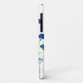 Blauwe Waterverf Wildbloemen met naam Case-Mate iPhone Case (Achterkant/links)