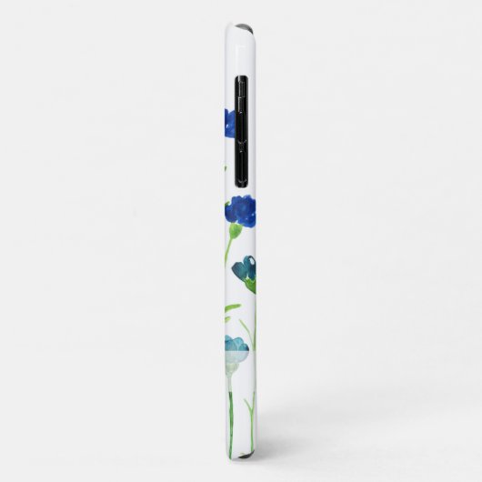 Blauwe Waterverf Wildbloemen met naam Case-Mate iPhone Case (Achterkant/links)