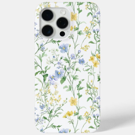 Blauwe Waterverf Wilde Bloem Case-Mate iPhone Case (Achterkant)