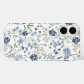 Blauwe Waterverf Wilde Bloem Case-Mate iPhone Case (Achterkant (horizontaal))