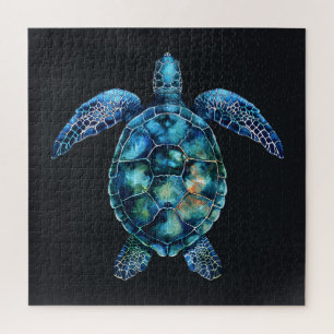 Blauwe Waterverf Zee Legpuzzel