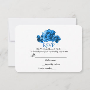 Blauwe Waterverfrozen Elegante Trouw-RSVP-Kaart RSVP Kaartje