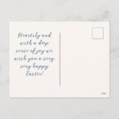 Blauwe wc Pasen Feestdagenkaart (Achterkant)