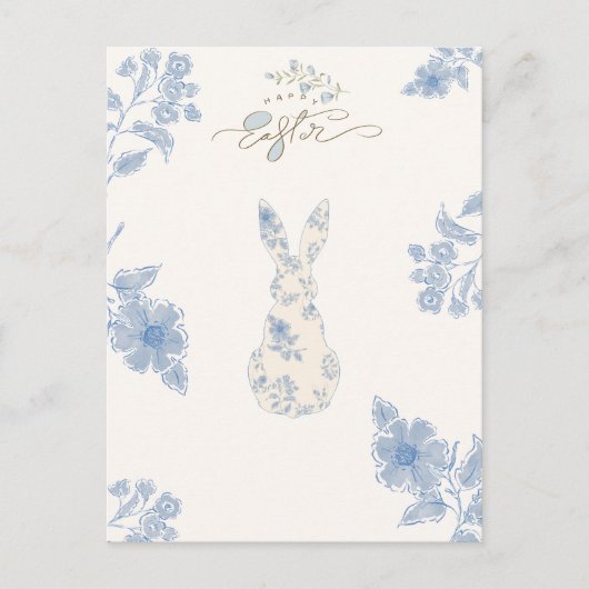 Blauwe wc Pasen Feestdagenkaart (Voorkant)