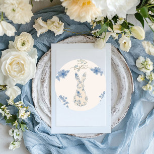 Blauwe wc Pasen Ronde Sticker