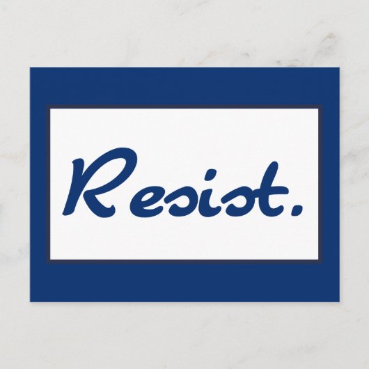 Blauwe weerstand weerstaan briefkaart (Voorkant)