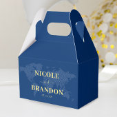 Blauwe Wereldkaart Bestemming Bruiloft Bedankdoosjes