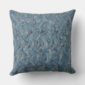 Blauwe wervelende golf ontwerp kussen (Achterkant)