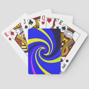 Blauwe werveling pokerkaarten