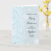 Blauwe wervelingen neef & familie vrolijk kerstfee kaart (Gele Bloem)