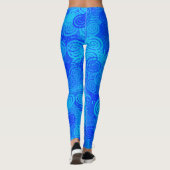 Blauwe Wervelingen Patroon Leggings (Achterkant)