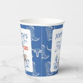 Blauwe Westerne Woestijn Rodeo 1e verjaardag Papieren Bekers (Rechts)