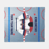 Blauwe Wh | Rink met rode ijskap | Player Jersey Fleece Deken (Voorkant (Horizontaal))