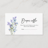 Blauwe Wildbloem Baby shower Luier Raffle Informatiekaartje (Voorkant)