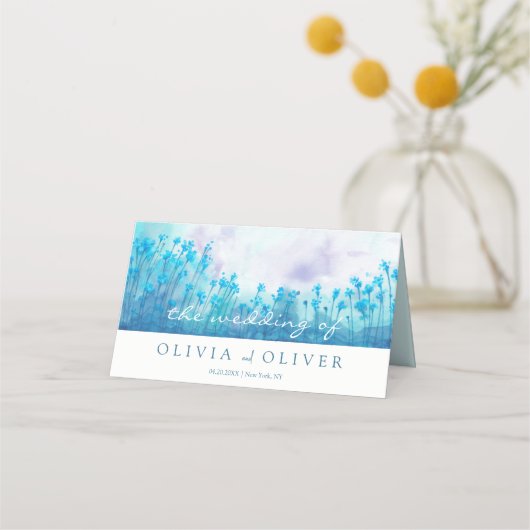 Blauwe Wildbloemen Bruiloft (Voorkant)