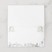 Blauwe Wildbloemen Coquette Bow Food Label of (Buitenkant ongevouwen)