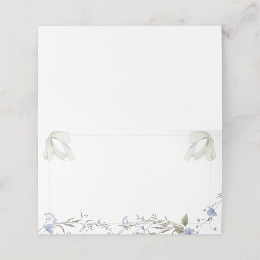 Blauwe Wildbloemen Coquette Bow Food Label of (Buitenkant ongevouwen)