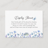 Blauwe Wildbloemen Delicate Bloemen Display Douche Informatiekaartje (Voorkant)