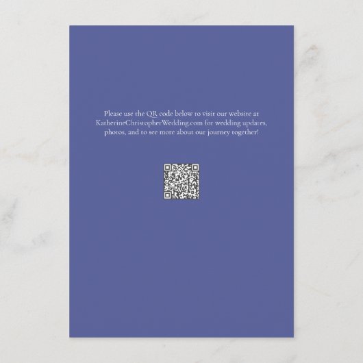 Blauwe Wildbloemen Moderne elegante bruiloft recep Informatiekaartje (Achterkant)