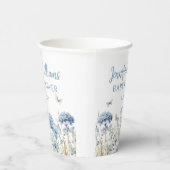 Blauwe wilde bloem vlinder baby shower papieren be papieren bekers (Rechts)
