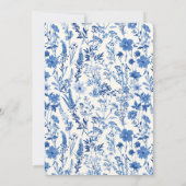  Blauwe Wilde Bloemen 50e Verjaardagsfeest Kaart (Achterkant)