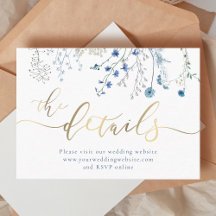 Blauwe wilde bloemen Bruiloft Website