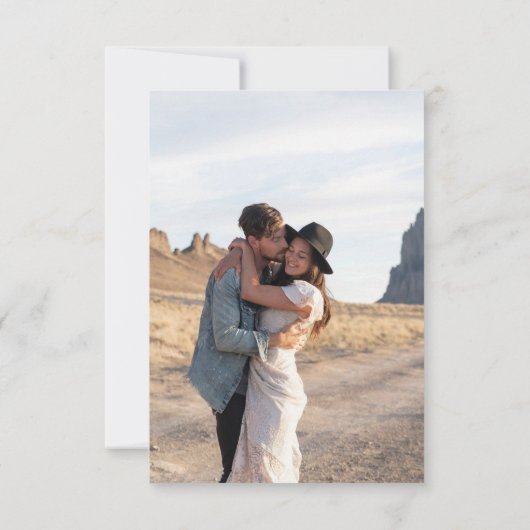 Blauwe Wilde Bloemen Monogram Wapen Save The Date (Achterkant)