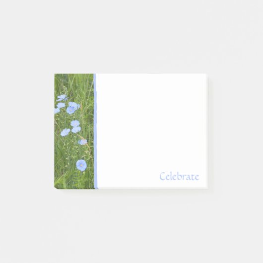 Blauwe Wilde Bloemen Post-It Notities Post-it® Notes (Voorkant)