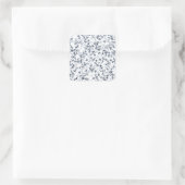 blauwe wilde bloemen vierkante sticker (Tas)