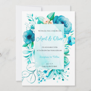 Blauwe wilde bloemen Weddenschap Kaart
