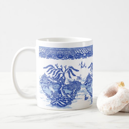 Blauwe wilde eekhoorn Fox Duck Isle of Animals Fun Koffiemok (Met donut)