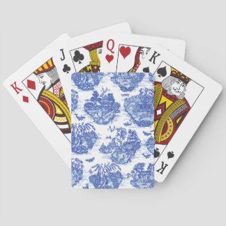 Blauwe wilde konijn Deer Fox Bird Toile Art Pokerkaarten