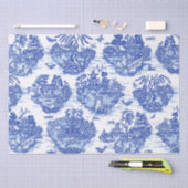 Blauwe wilde konijn Deer Fox Bird Toile Art Tissuepapier (Craft)