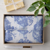 Blauwe wilde konijn Deer Fox Bird Toile Art Tissuepapier (Geschenk)