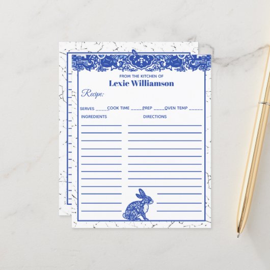 Blauwe wilde konijn uit keuken van de douane (Voorkant / Achterkant in situ)