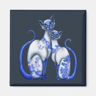 Blauwe wilde Siamese katten Magneet