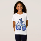 Blauwe wilde Siamese katten T-shirt (Voorkant volledig)