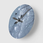 Blauwe wilde sneeuwkraaien ronde klok (Hoek)