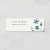 Blauwe Wildflower Oorbel Hoop Loop Stud Display Mini Visitekaartje (Voorkant)